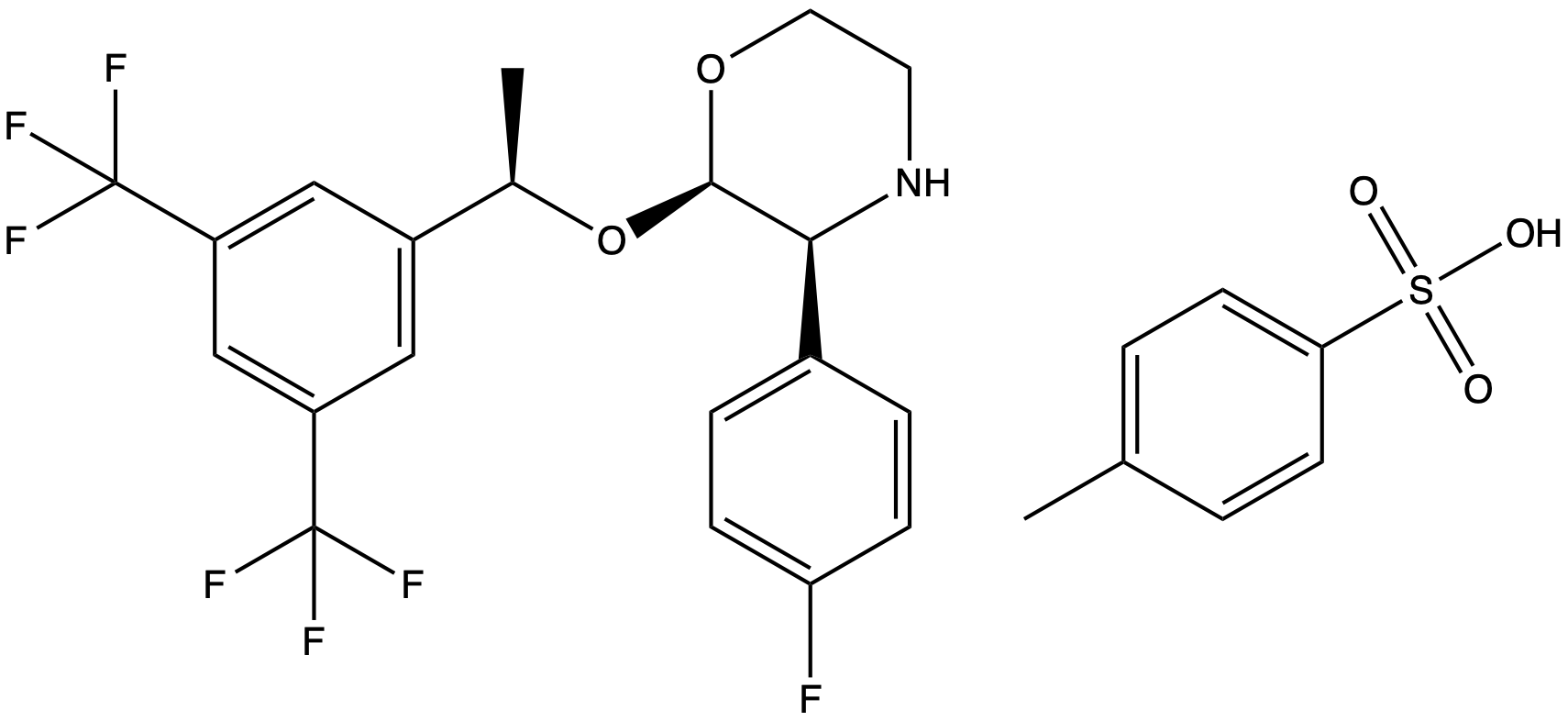 (2R,3S)-2-((R)-1-(3,5-Bis(trifluoromethyl)phenyl)ethoxy)-3-(4-fluorophenyl)morpholine 4-methylbenzenesulfonate